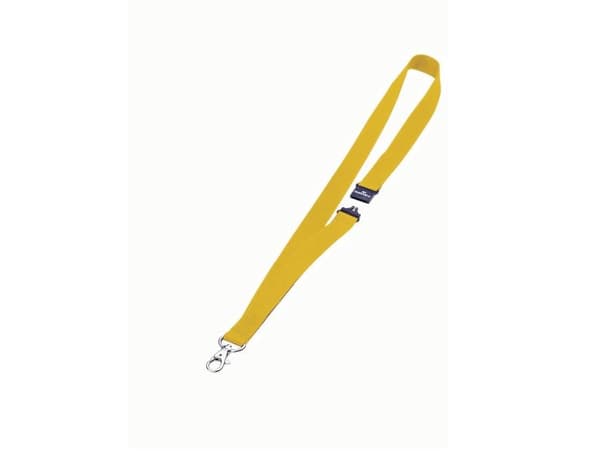Keyhanger tekstilhalsbånd Durable 20 mm gul - (10 stk.)