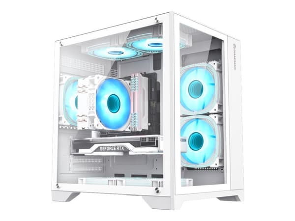 GameMax Infinity MINI WH-torn FlexATX vit transparent