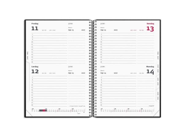 2-dagars kalender svart PP-plast 2027