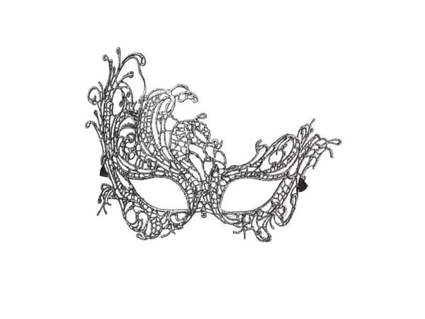 Barock halvmask i silver
