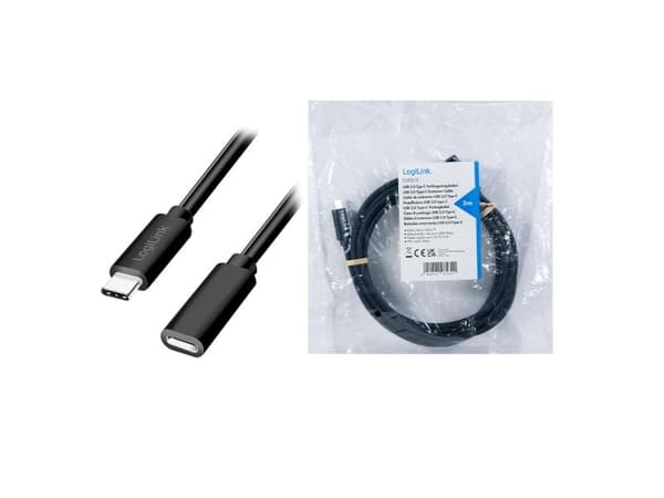 LogiLink CU0212, 3 m, USB C, USB C, USB 2.0, 0,48 Gbit/s, Sort
