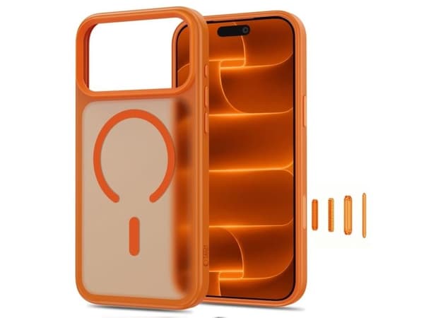 Tech-Protect Magmat Magsafe CC case for iPhone 18 Pro / 17 Pro - matte orange