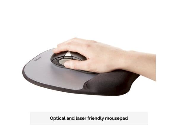 Fellowes Memory Foam - Musematte med håndleddsstøtte - sølv