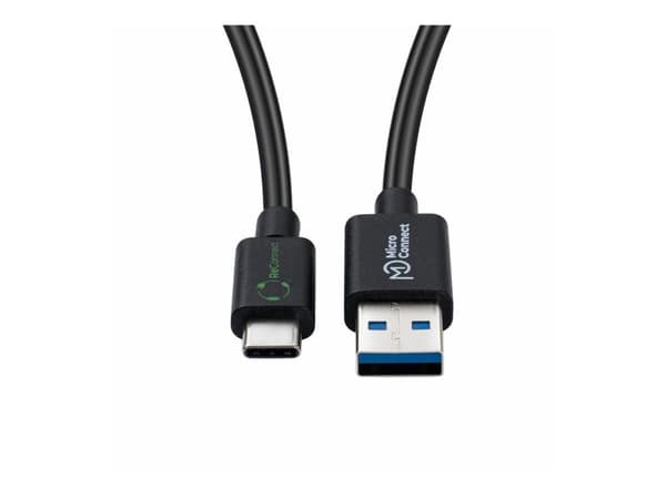 Microconnect ECO-USB3.2CA1, 1 m, USB A, USB C, USB 3.2 Gen 2 (3.1 Gen 2), musta