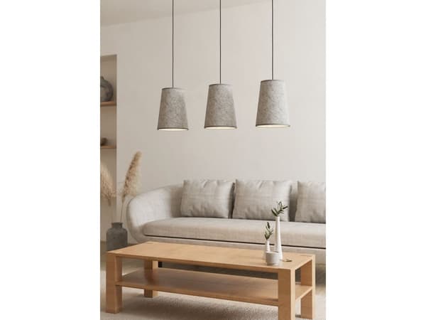 EGLO ALSAGER LANGBORD 3L E27 SVART/GRÅ