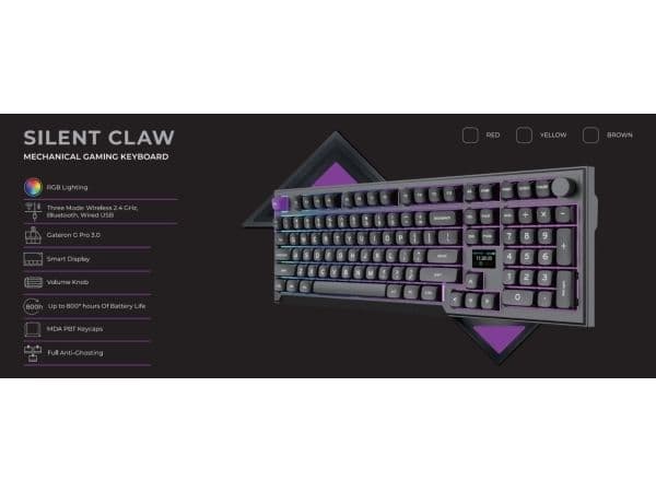 PREYON Silent Claw Yellow Gateron Yellow Pro Keyboard