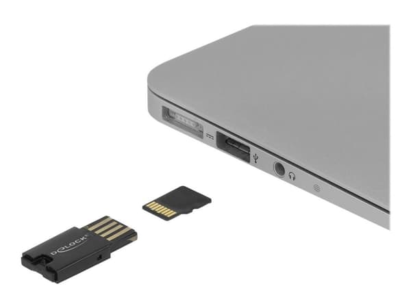 Delock - Kortleser (microSD, microSDHC, microSDXC, microSDHC UHS-I, microSDXC UHS-I, microSDHC UHS-II, microSDXC UHS-II) - USB 2.0
