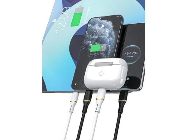 Dudao L25C USB-C - USB-C silikonkabel 60W 1m - vit
