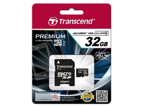 Transcend - Flash-minneskort - 32 GB - UHS Class 1 / Class10 - microSDHC