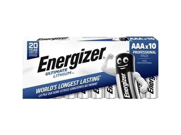 Batteri, Energizer Ultimate Lithium, AAA, 1,5V, 10 stk