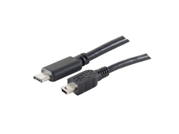 S-Conn 77144-1.8, 1,8 m, USB C, Mini-USB B, USB 2.0, 480 Mbit/s, Musta