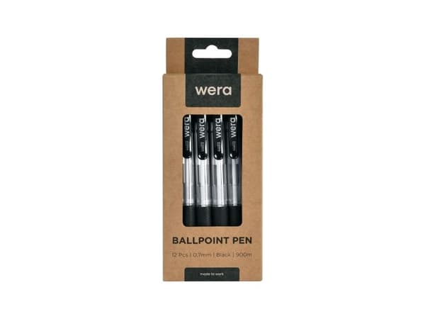 Wera Kuglepen OFFICE 0,7mm Sort - (12 stk.)