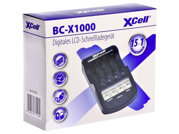 XCell snabb-laddare BC-X1000 1-4x AAA, AA LCD-display