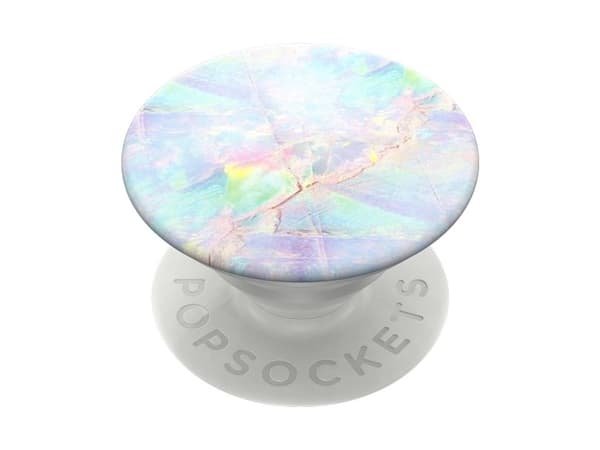 PopSockets - Fingergrepp/vikbart ställ för mobiltelefon, surfplatta - opal - vit (dragspel), vit (plattform)
