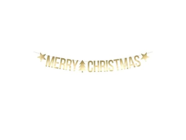 Merry Christmas banner guld