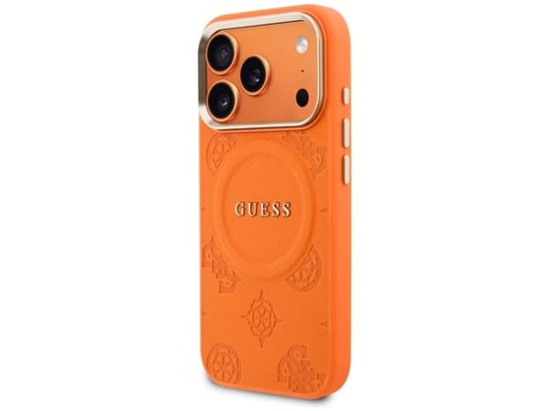Guess Peony Hot Stamp MagSafe-deksel til iPhone 17 Pro Max – oransje