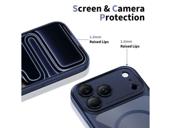 Tech-Protect Magpeak MagSafe-skal till iPhone 17 Pro Max - Clear Navy Blue