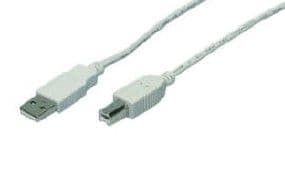 LogiLink 1.8m USB 2.0, 1,8 m, USB A, USB B, USB 2.0, Hankjønn/hankjønn, Grå