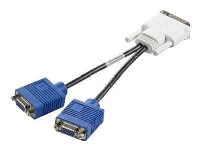 HP VGA `Y` cable adapter, 0,19 m, DMS, 2 x VGA (D-Sub), Uros, Uros