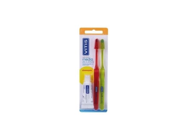Vitis Cepillo De Dientes Medio Access Duplo 2 Unidades Pasta 15ml