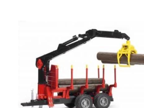 Bruder Professional Series Forestry Trailer with loading Crane and Grab (02252)