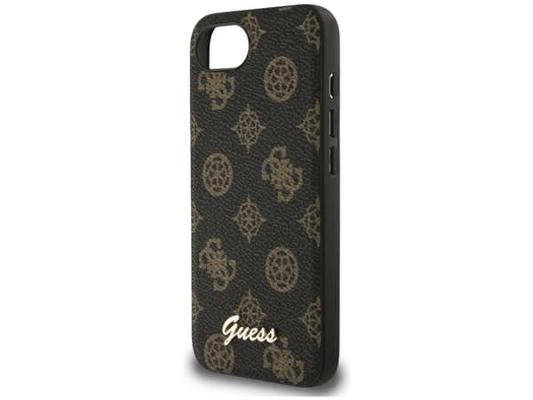 Guess Peony Script Logo MagSafe iPhone 16e Dėklas Juodas
