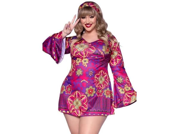 Hippie pige kostume Plus