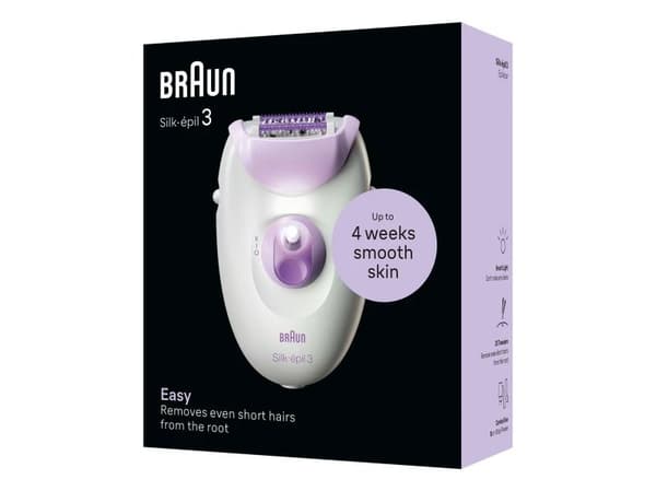 Braun Silk-épil 3 3-000 vit-violett epilator
