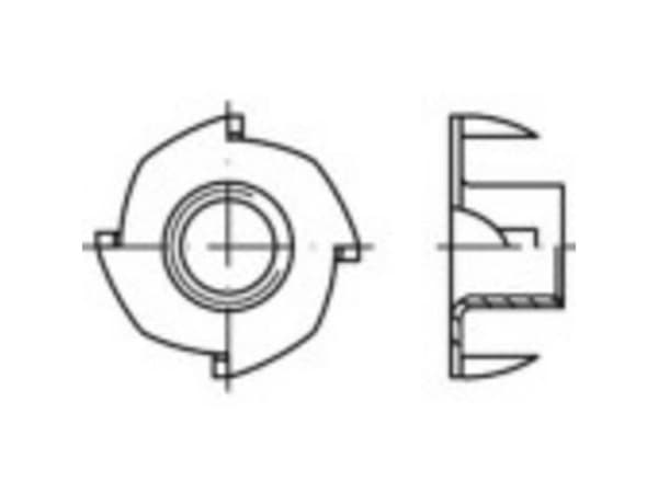 TOOLCRAFT 159327 Sisämutterit M6 Teräs Sinkitty 200 kpl