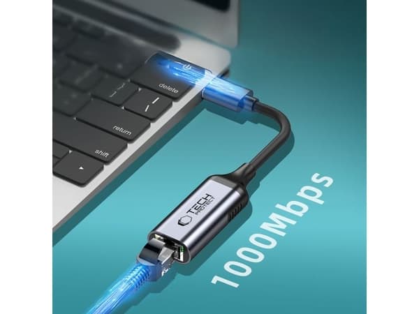 USB-adapter Tech-Protect USB-C till RJ45 Svart