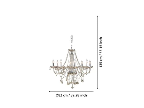 EGLO BASILANO lysekrone 8L COGNAC