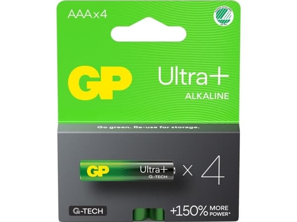 GP Ultra Plus Alkaline AAA-batteri 24AUP/LR03 4-pack