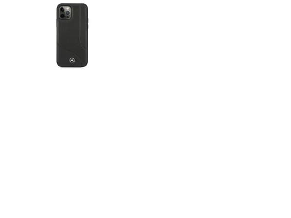 Mercedes lær perforert deksel for iPhone 12 Pro Max - svart