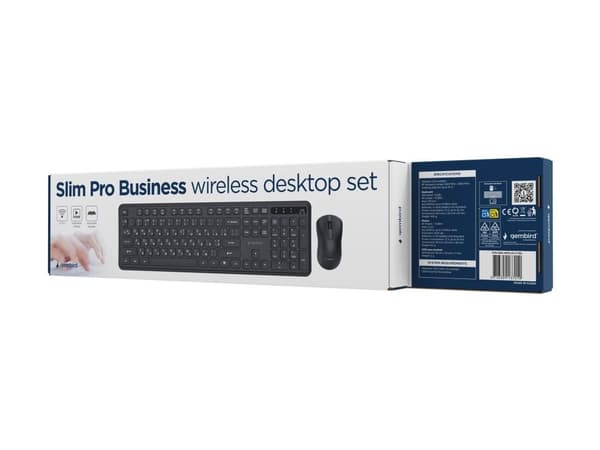 Slim Pro Business wireless desktop set, black, Cyrillic layout