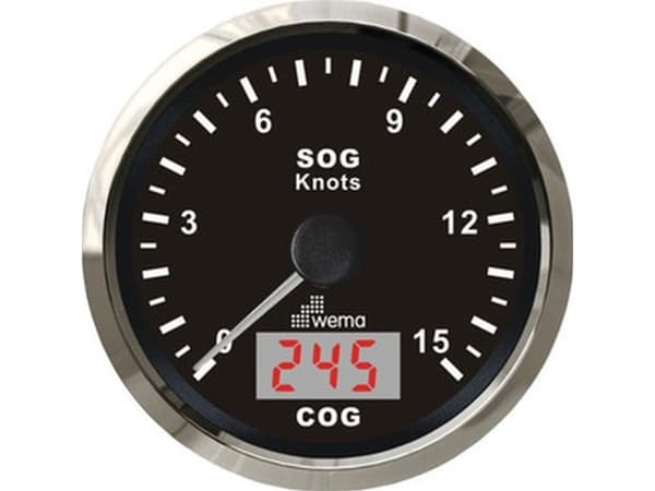 Wema speedometer 15 kn svart RF