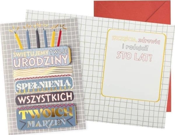 B6 bursdag (mann, kake) carnet