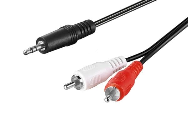 Goobay 51651, 3.5mm, Hankjønn, 2 x RCA, Hankjønn, 5 m, Sort