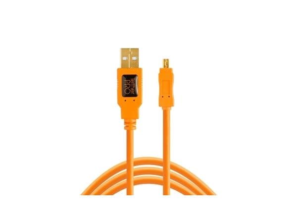 Tether Tools CU8015-ORG, 4,6 m, USB A, Mini-USB B, USB 2.0, Oransje