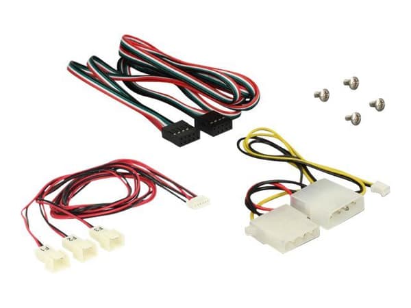 Delock frontpanel 3,5", 2x USB 2.0 svart (pinnehode) + viftekontroll (62714)
