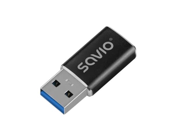 Adapter USB Savio USB-C - USB svart (AK-81)
