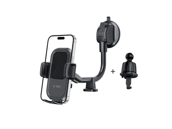 Tech-Protect V8 bilholder for dashbord, frontrute eller luftventil - Svart