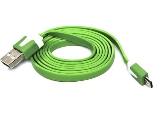 USB-kabel USB-A til microUSB, 1 m, grønn