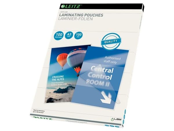 Leitz - 100-pack - glanset - A3 (297 x 420 mm) lamineringspunger