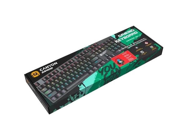 Canyon Wired black Mechanical keyboard With colorful lighting system104PCS rainbow backlight LED,also can custmized backlight,1.8M braided cable le...