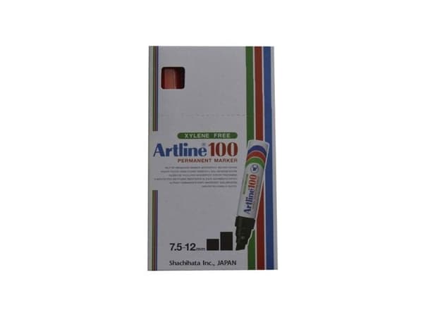 Marker Artline 100 permanent röd 7,5–12 mm – (6 st.)