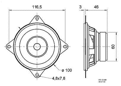 FR 10 HM högtalare bredband 10-cm 8-Ohm