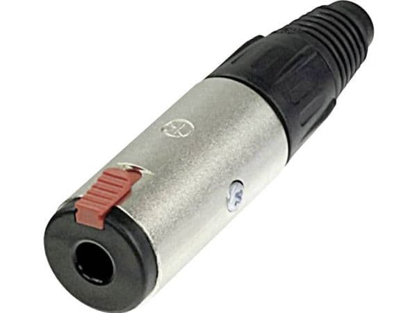 Neutrik NJ3FC6-BAG, Jack, Sort, Rød, Messing, Polyamid, Polyurethan, Sølv, 500 V, 10 A