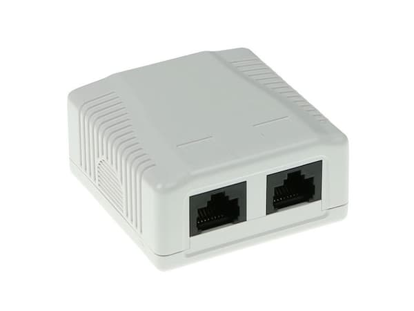 ACT väggmonteringsbox oskärmad 2 portar CAT5E (FA5002)