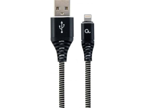 Gembird CC-USB2B-AMCM-1M-BW, 1 m, USB A, USB C, USB 2.0, Musta, Valkoinen