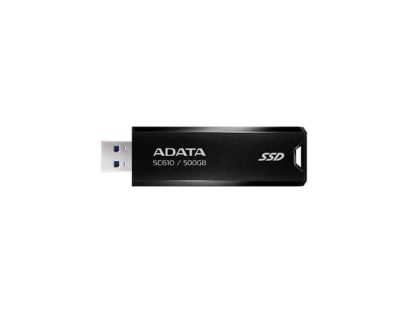 ADATA SC610 - USB-flashstasjon - 500 GB - USB 3.2 Gen 2 - svart